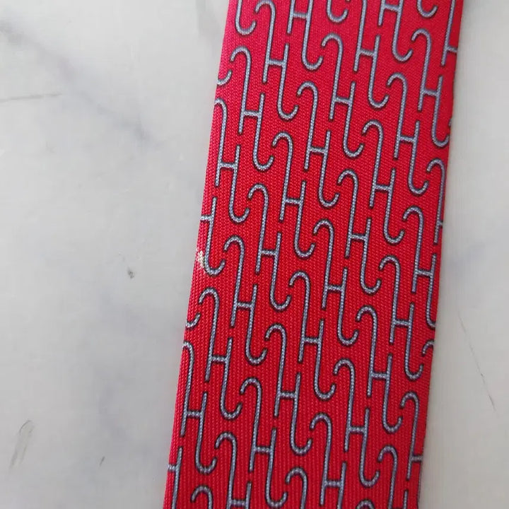 [SOLD OUT] 에르메스 실크 진핑크 H모티브 패턴 넥타이 8cm A+등급 K2591
