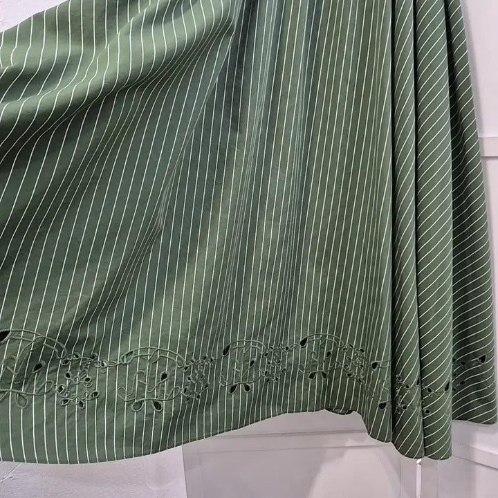 [BUNJANG] Time Stripe Flare Long Skirt / 타임 스트라이프 플레어 롱스커트