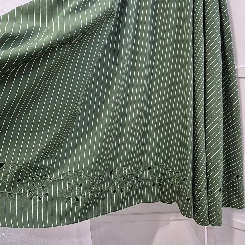 [BUNJANG] Time Stripe Flare Long Skirt / 타임 스트라이프 플레어 롱스커트