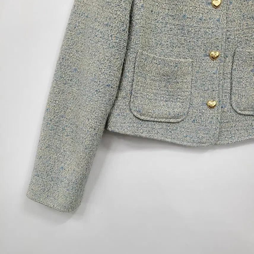 [BUNJANG] Flutter Tweed Jacket - Blue / FLUTTER 플러터 노카라 트위드 자켓 블루/도매택/프리/앨리스/109
