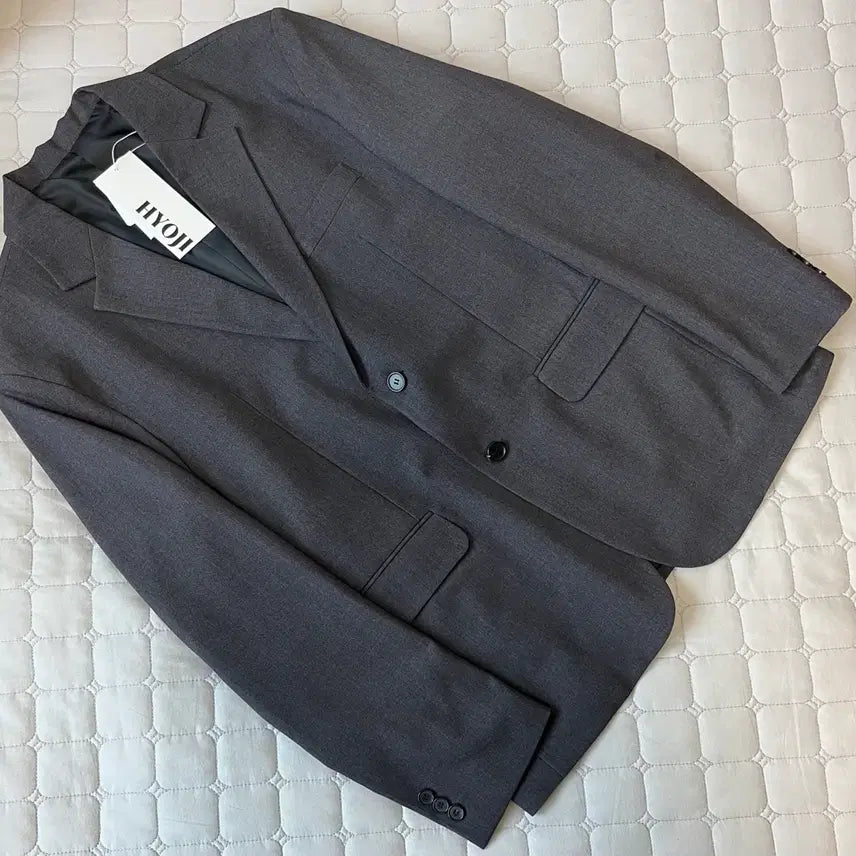 [BUNJANG] Hyoji Regular Blazer Charcoal L / 새상품) 효지 레귤러 블레이저 차콜 L