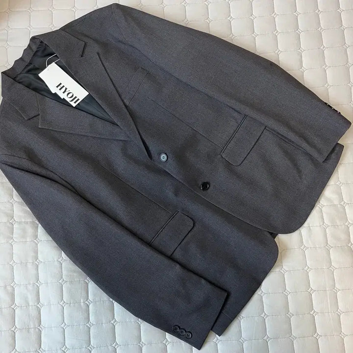 [BUNJANG] Hyoji Regular Blazer Charcoal L / 새상품) 효지 레귤러 블레이저 차콜 L