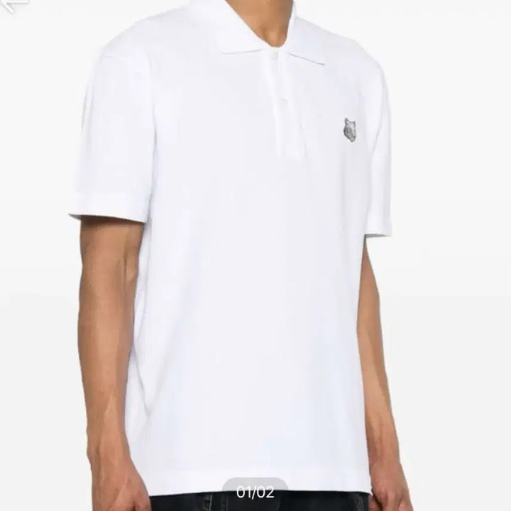 [BUNJANG] Maison Kitsuné Fox Patch Short Sleeve Polo Shirt White S / 한점특가*메종키츠네 폭스 반팔 폴로 카라티 화이트 S