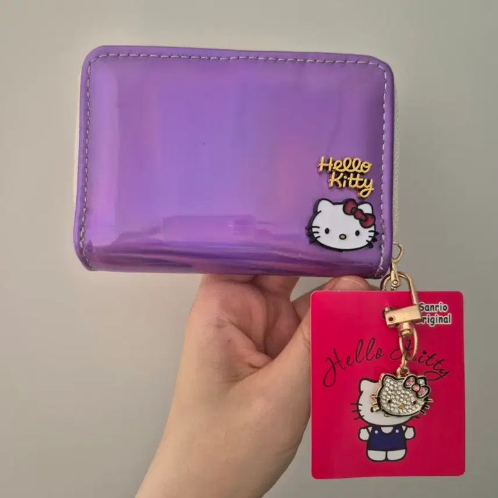 [BUNJANG] Hello Kitty Purple Hologram Bifold Wallet / 헬로키티 퍼플 홀로그램 반지갑