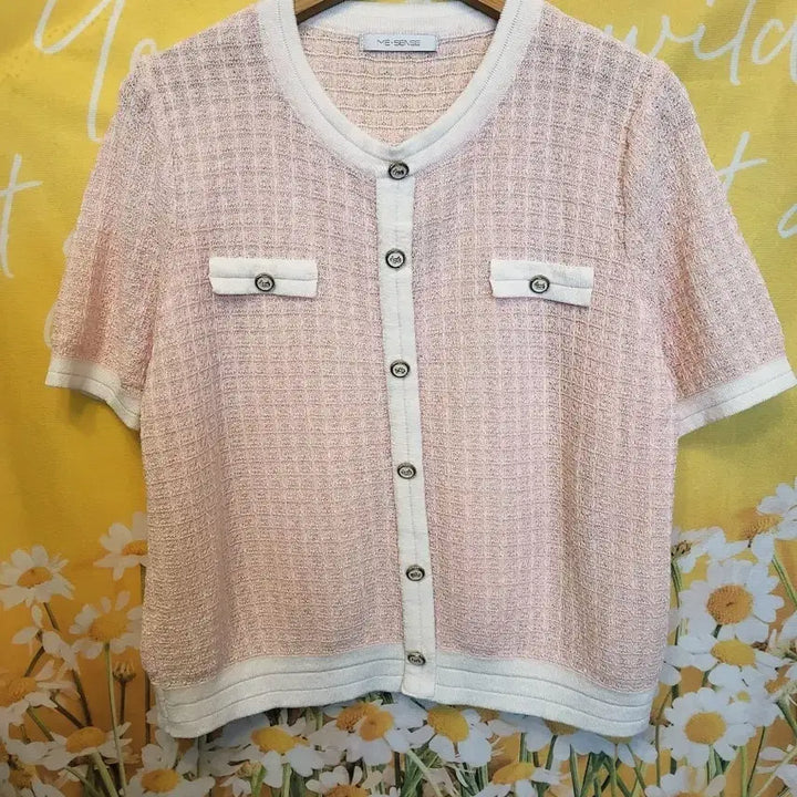 [BUNJANG] MS:SENSE Pink Short Sleeve Knit Top / MS:SENSE 핑크  반팔 니트 24년상품 F