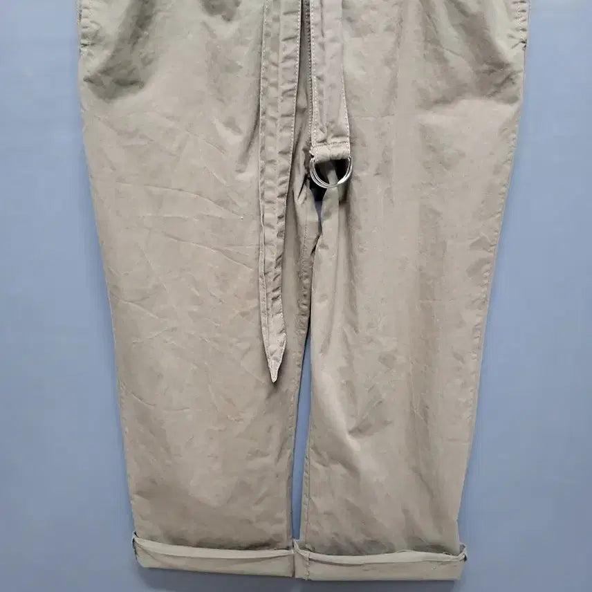 [BUNJANG] Khaki Belted Overalls / 카키색 벨트 멜빵 바지