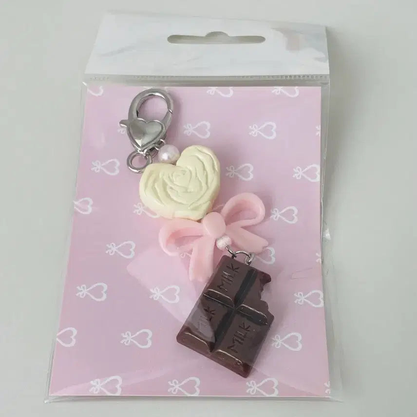 [SOLD OUT] 마리끄 팬시 아뜰리에 초코 리본 키링 새상품