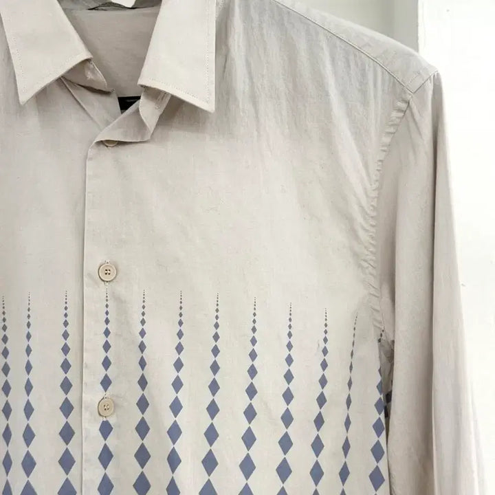 [BUNJANG] Bottega Veneta Diamond Pattern Shirt / 보테가 베네타 웜그레이 다이아몬드 패턴 셔츠