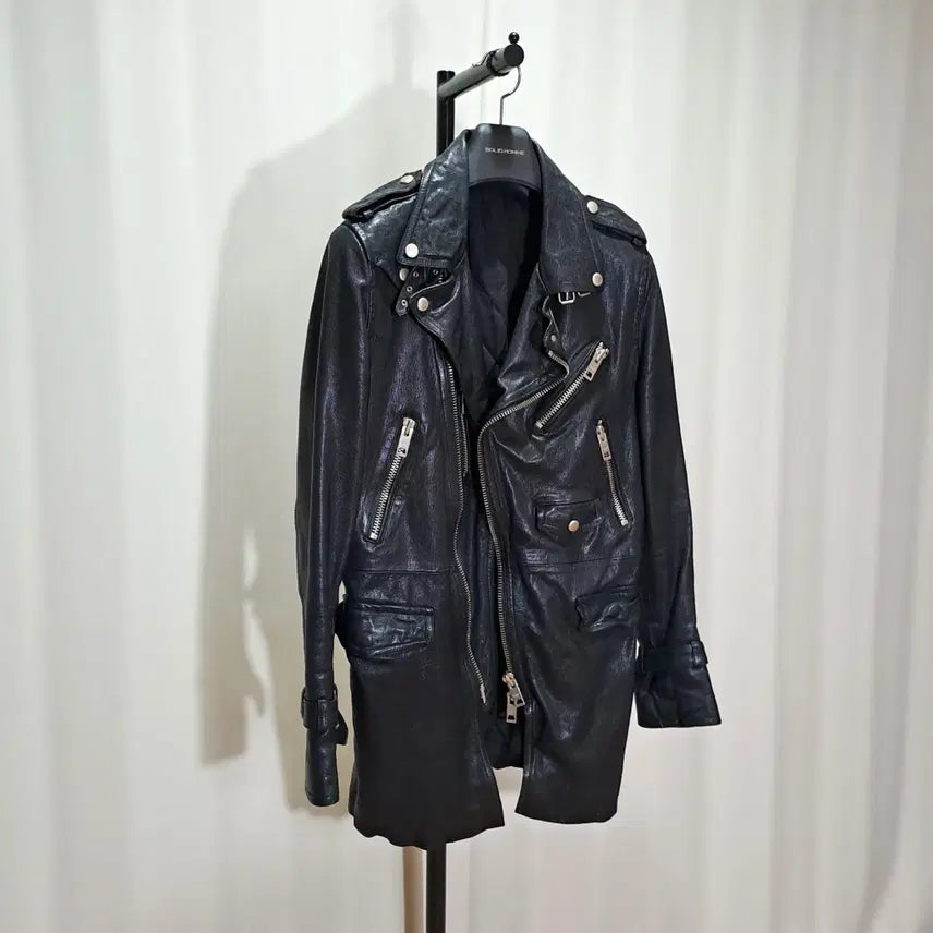 [BUNJANG] Italian Imported Lambskin Leather Half Coat / (택포) 이태리 수입 양가죽 하프코트 B802