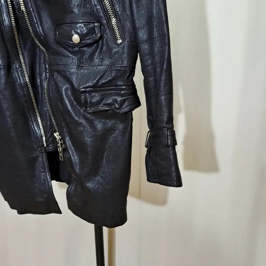 [BUNJANG] Italian Imported Lambskin Leather Half Coat / (택포) 이태리 수입 양가죽 하프코트 B802