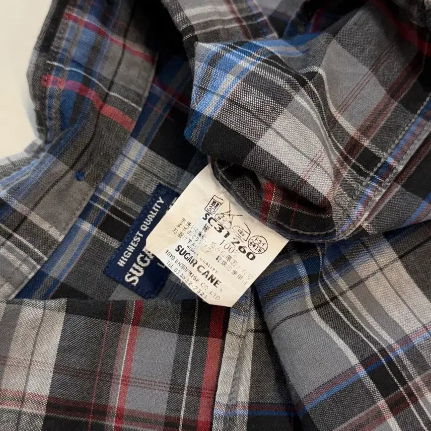 [BUNJANG] Sugar Cane Checkered Short Sleeve Button-Down Shirt / 슈가케인 체크 반팔 버튼다운 셔츠