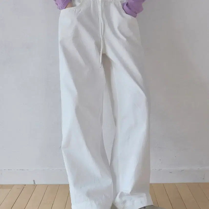 [SOLD OUT] (새상품)헤더먼트_ worn cotton pants(white)
