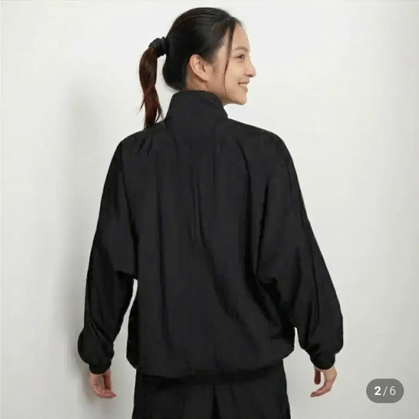 [BUNJANG] Nike Big Swoosh Woven Training Suit Set Black / (여성S)나이키 스우시 우븐 트레이닝복 세트 블랙
