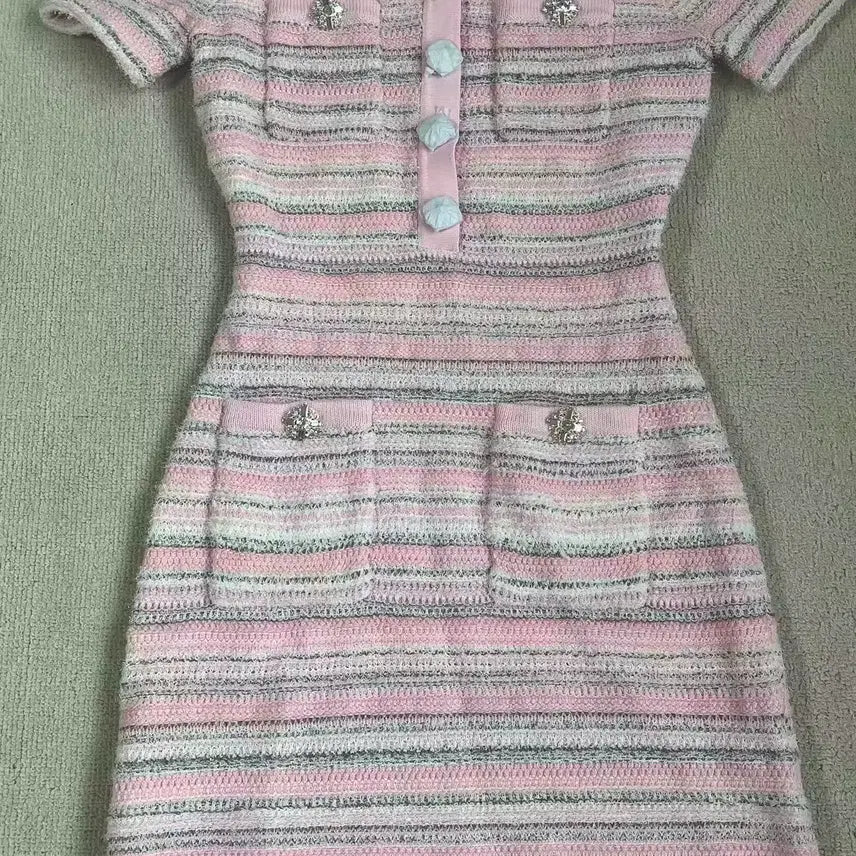 [BUNJANG] Knit Mini Dress / 반팔 니트 원피스