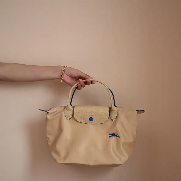 [BUNJANG] Longchamp Nylon and Leather Small Shoulder Bag / 롱샴 클러치백 숄더백 예로우 나일론 소가죽 스몰 사이즈 여성