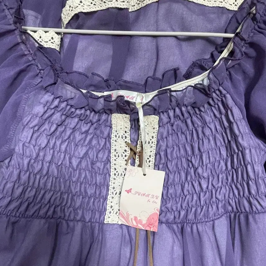 [BUNJANG] Vintage Purple Blouse Deadstock / 빈티지 퍼플 블라우스 데드스탁 미사용