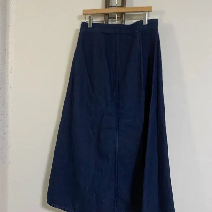 [SOLD OUT] GU 진청 데님 옆단추 롱스커트 66
