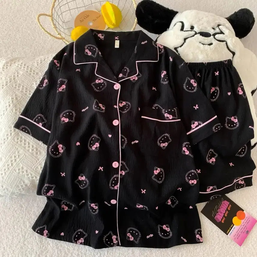 [SOLD OUT] 헬로키티 검정색 파자마 세트