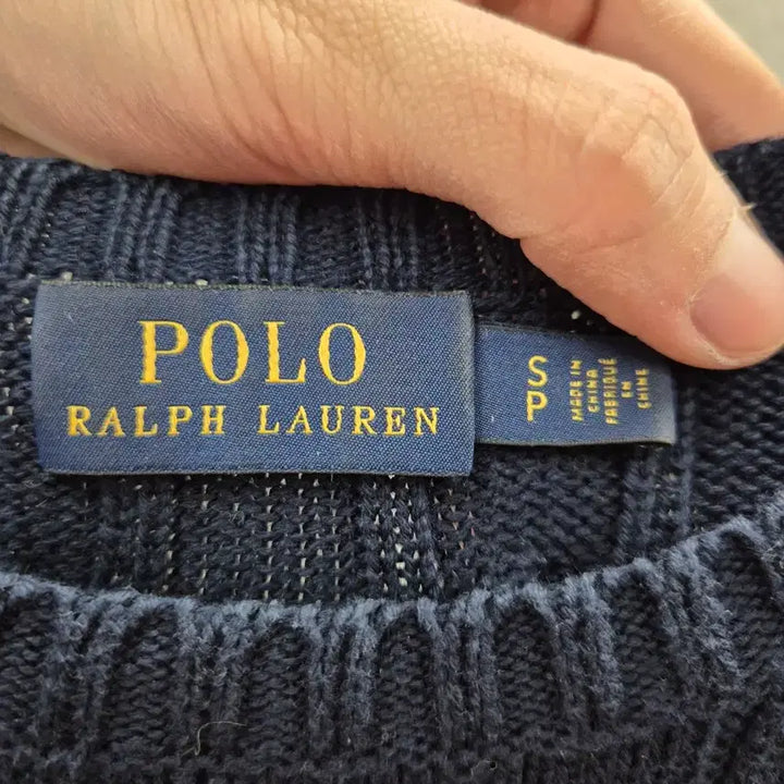 [BUNJANG] Polo Ralph Lauren Navy Cable Knit Sweater / 폴로 랄프로렌 네이비 꽈배기 니트 S