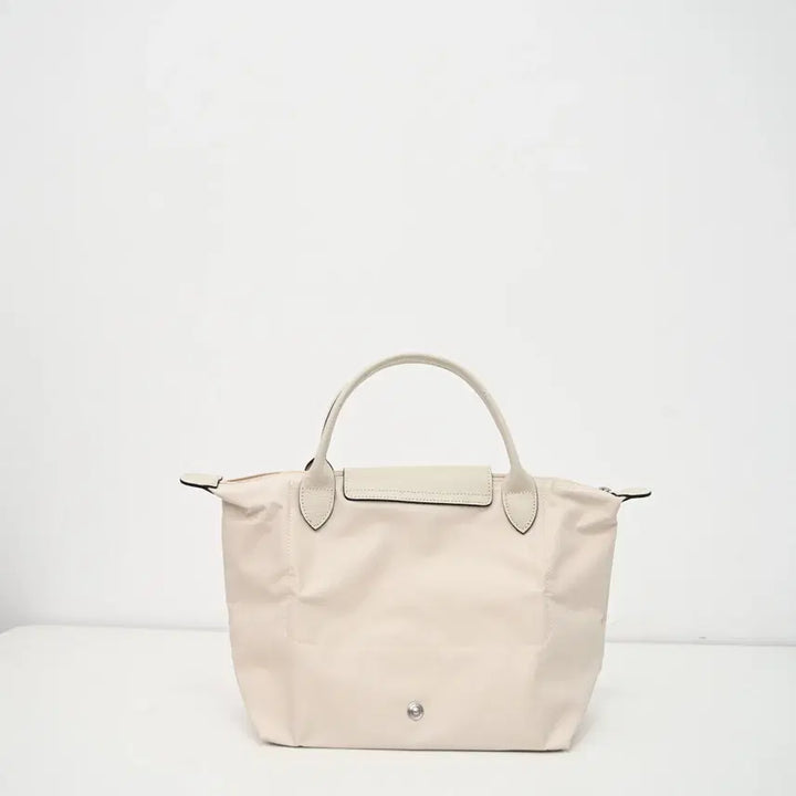 [BUNJANG] Longchamp Nylon and Leather Clutch Bag - White - Small / 롱샴 클러치백  화이트  나일론 소가죽 스몰 사이즈 여성