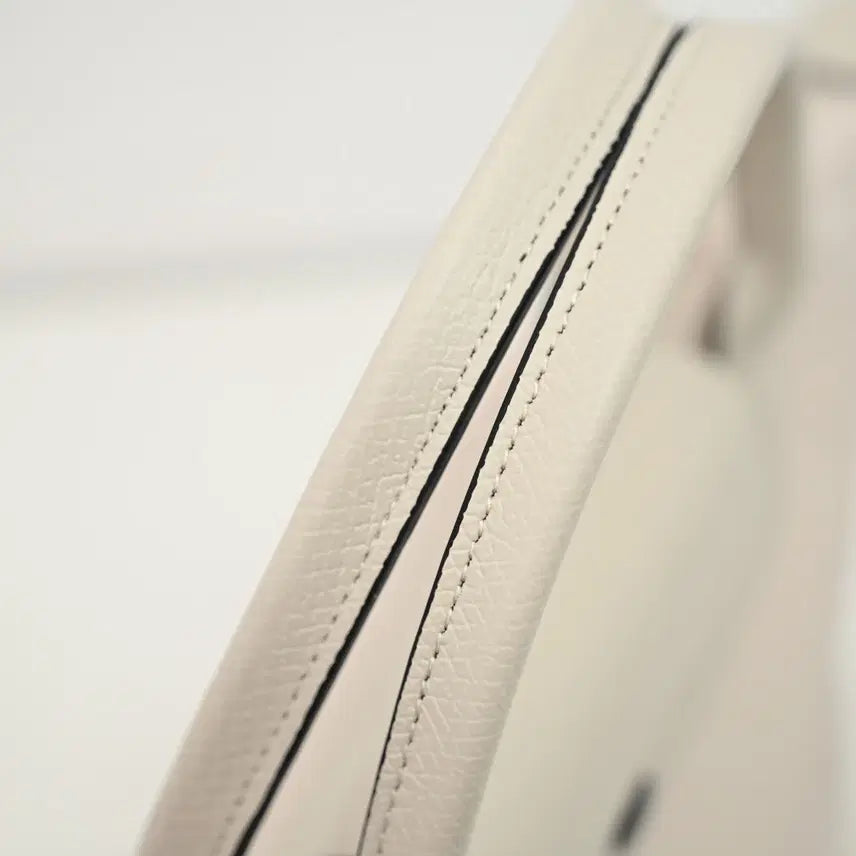 [BUNJANG] Longchamp Nylon and Leather Clutch Bag - White - Small / 롱샴 클러치백  화이트  나일론 소가죽 스몰 사이즈 여성
