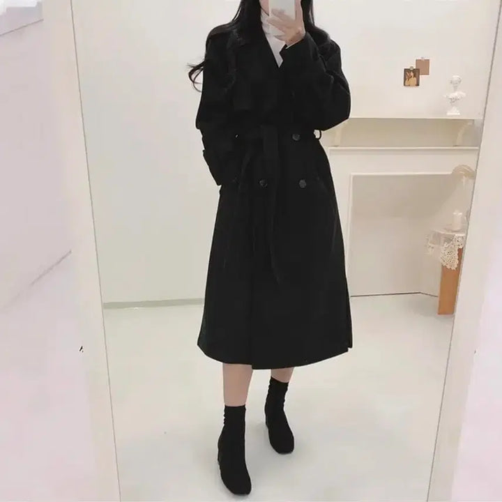 [BUNJANG] 제이블린 소울링 롱 바바리 코트 (블랙) 에이블리 / 제이블린 소울링 롱 바바리 코트 (블랙) 에이블리