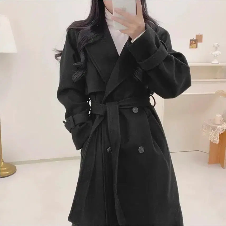 [BUNJANG] 제이블린 소울링 롱 바바리 코트 (블랙) 에이블리 / 제이블린 소울링 롱 바바리 코트 (블랙) 에이블리