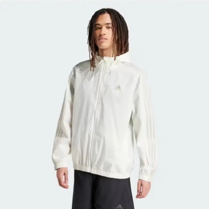 [SOLD OUT] 아디다스 에센셜 3S 우븐 윈드브레이커 화이트