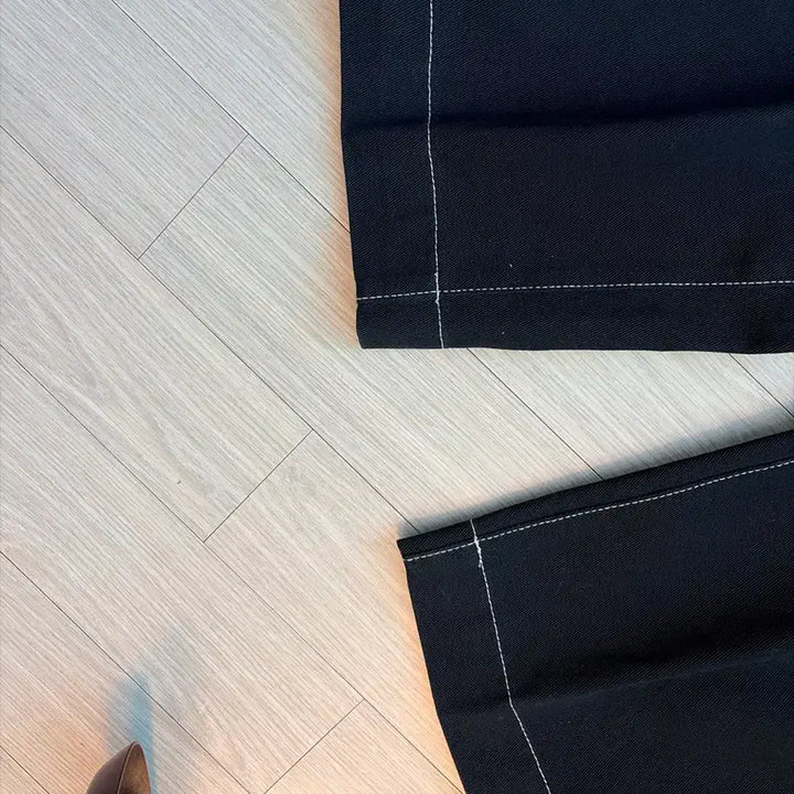 [BUNJANG] Maison Mineed Cropped Tapered Denim Trousers Black / 메종미네드 CROPPED TAPERED DENIM TROUSERS BLA