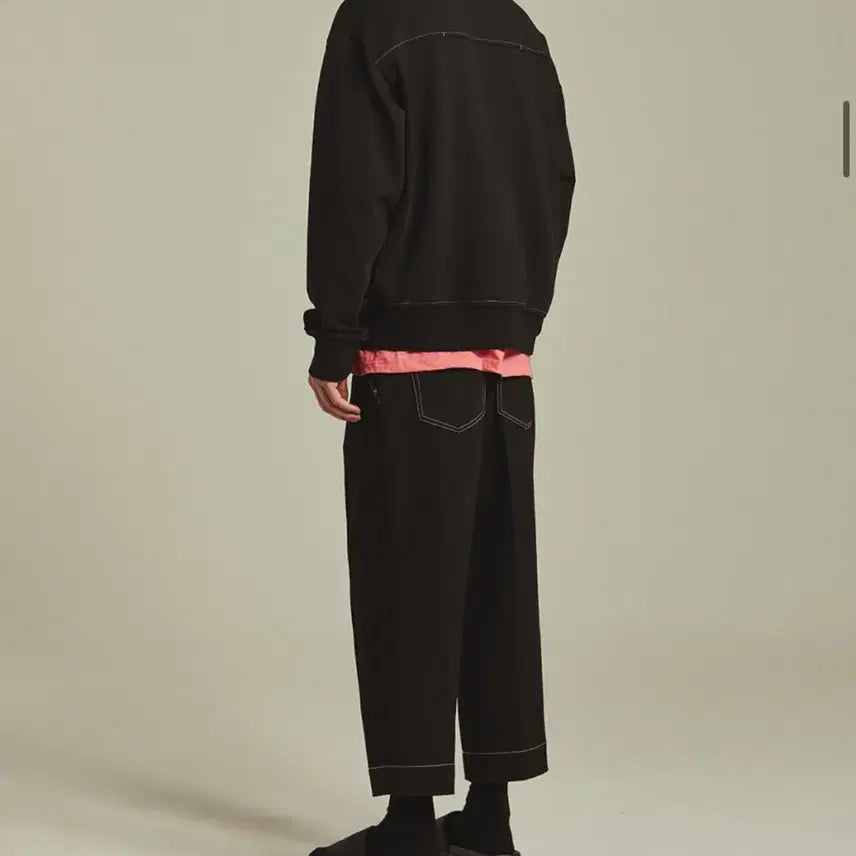 [BUNJANG] Maison Mineed Cropped Tapered Denim Trousers Black / 메종미네드 CROPPED TAPERED DENIM TROUSERS BLA