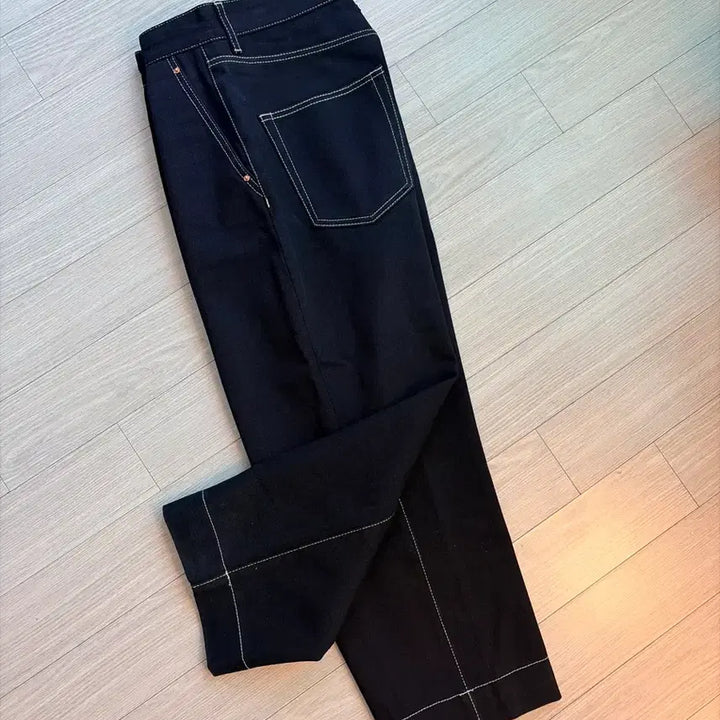 [BUNJANG] Maison Mineed Cropped Tapered Denim Trousers Black / 메종미네드 CROPPED TAPERED DENIM TROUSERS BLA