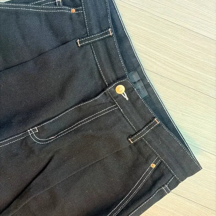 [BUNJANG] Maison Mineed Cropped Tapered Denim Trousers Black / 메종미네드 CROPPED TAPERED DENIM TROUSERS BLA