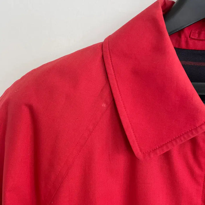 [BUNJANG] Burberry Knight Logo Red Cotton Blouson Jacket / 버버리 공용L 월계기사로고 레드 코튼 블루종 자켓