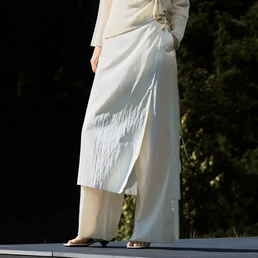 [BUNJANG] MIXXO Layered Wrap Skirt Pants / 미쏘 레이어드 랩 스커트 팬츠