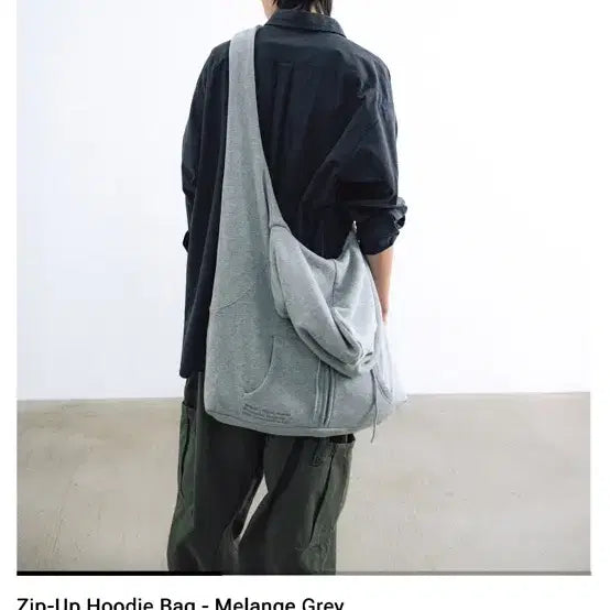 [BUNJANG] 앵글런 zip-up hoodie bag(melange grey) / 앵글런 zip-up hoodie bag(melange grey)