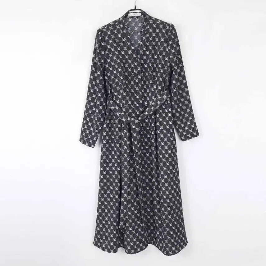 [SOLD OUT] 시크라인 패턴 롱원피스 XL