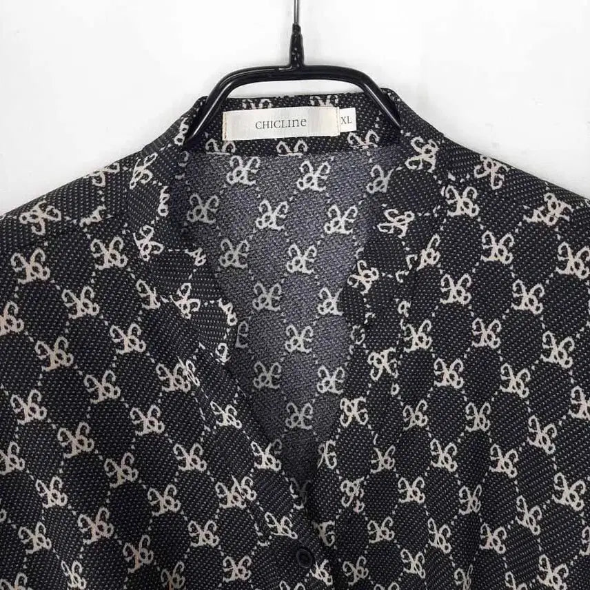 [SOLD OUT] 시크라인 패턴 롱원피스 XL