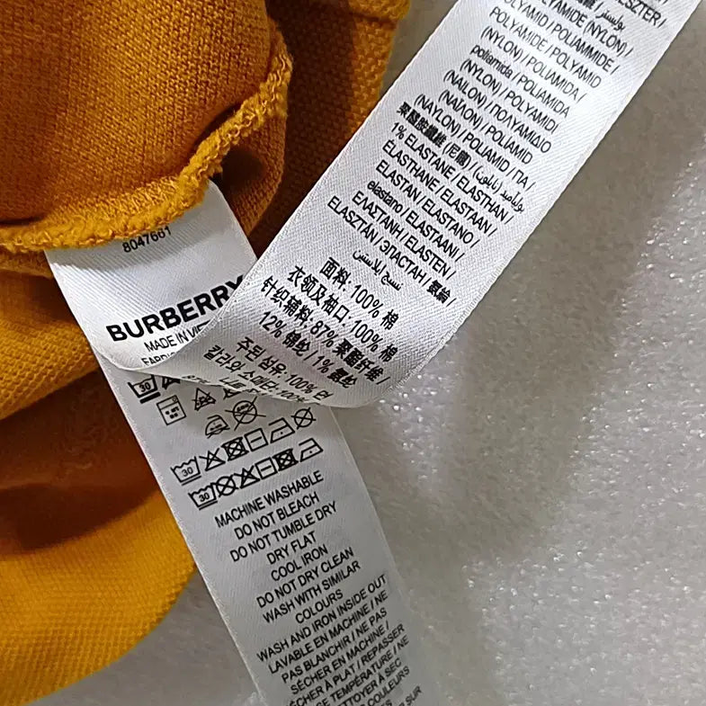 [SOLD OUT] 국내 버버리 얇은 면 카라 반팔 티 여성 XS- S 여아 14Y 사랑봉봉