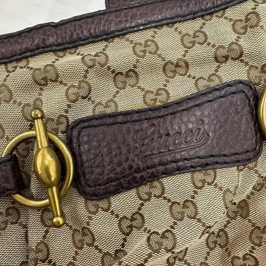[BUNJANG] Gucci Horsebit Canvas Bag / 정품 구찌 홀스빗 캔버스 백