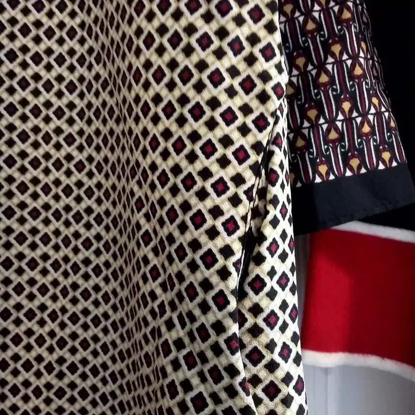 [BUNJANG] Time Pattern 3/4 Sleeve Midi Dress / 타임 리스패턴 칠부 원피스
