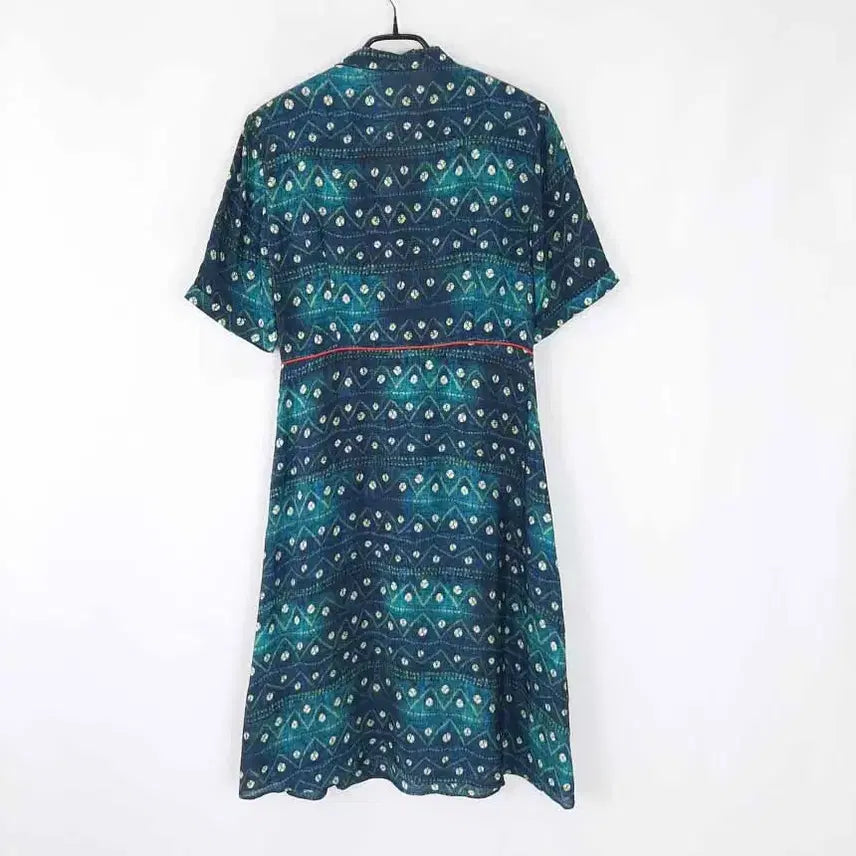[SOLD OUT] 여성 실크 100% 패턴 원피스 L