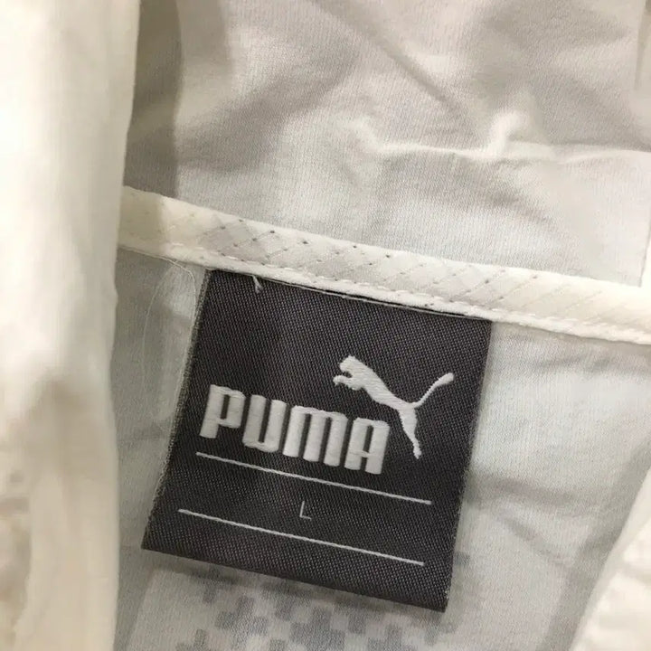 [BUNJANG] Puma White Nylon Hooded Windbreaker Jacket / L 푸마 화이트 나일론 후드 바람막이 자켓