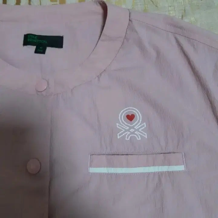 [BUNJANG] Benetton Pink Short-Sleeve Jacket (M) / 베네통 핑크색 반팔 여름 자켓 M