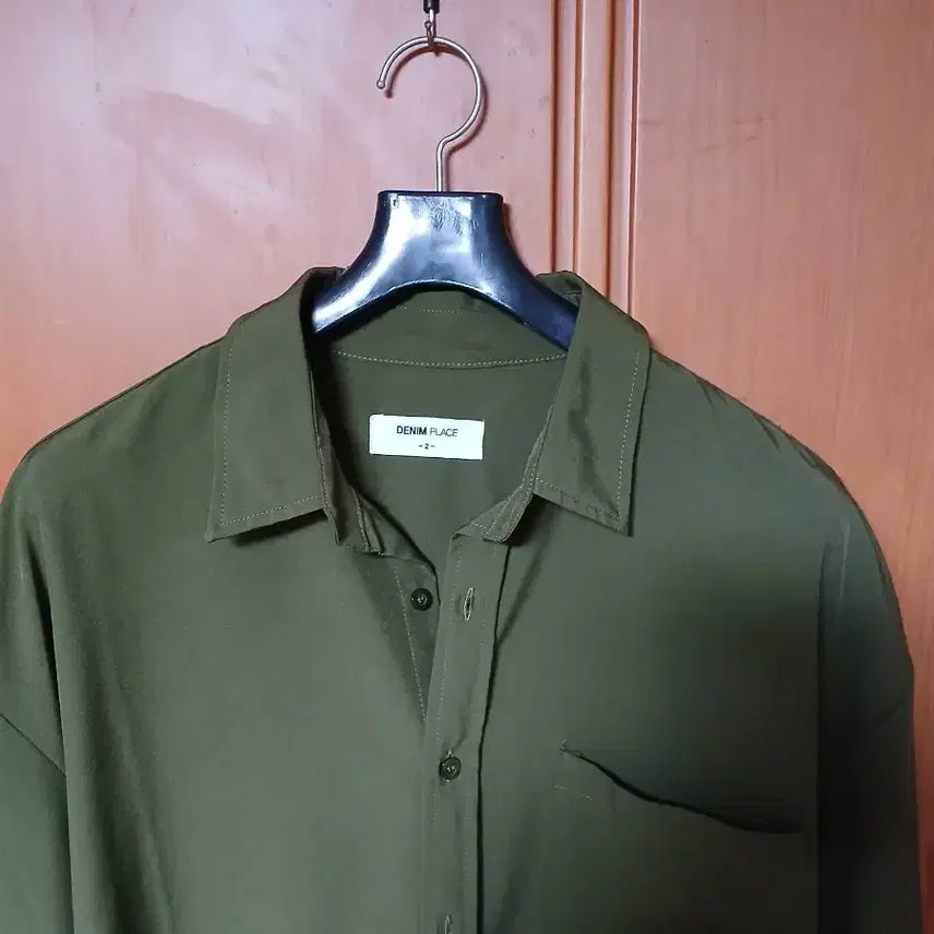 [BUNJANG] Denim Place Khaki Shirt / 데님플레이스 카키색 셔츠 남방