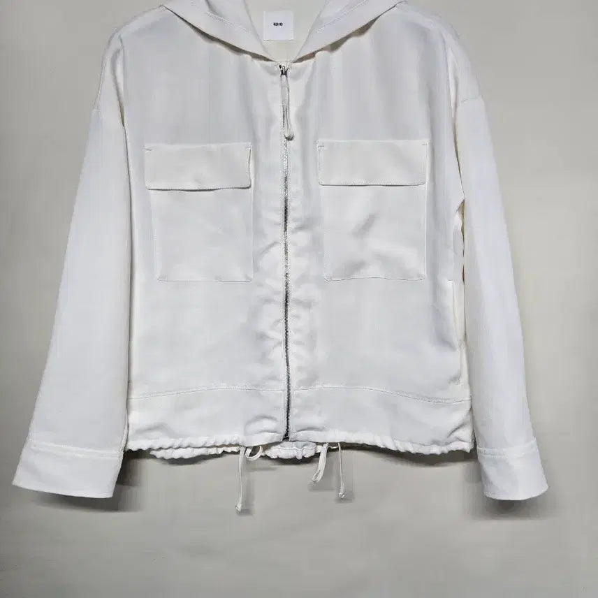 [BUNJANG] KUHO Ivory Hooded Zip-Up Jacket / KUHO 구호  아이보리 후드 집업 자켓 88-96-165 4사이즈