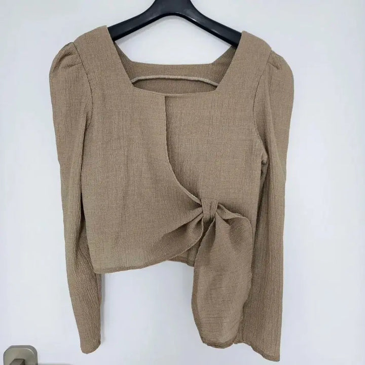 [BUNJANG] Wrap Blouse - Beige, White, Black / 랩 블라우스 (진베이지,화이트,블랙)