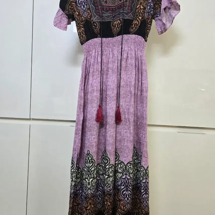 [BUNJANG] Bohemian Style Purple Long Dress / 보헤미안 스타일 롱 원피스 퍼플