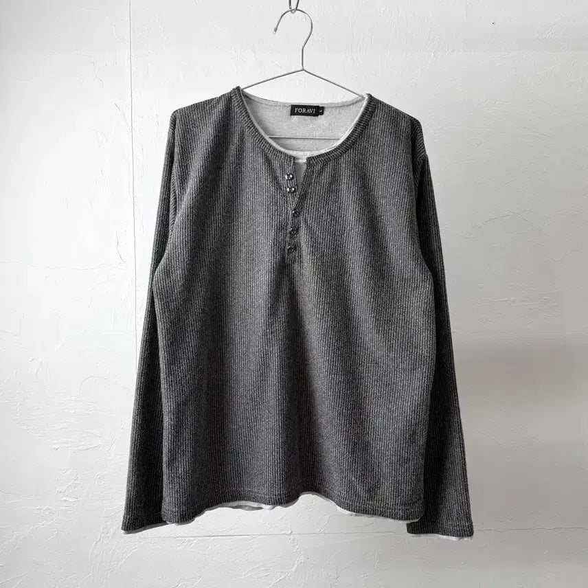 [BUNJANG] Foravi Henry Neck Long Sleeve L / Foravi 헨리넥 롱 슬리브