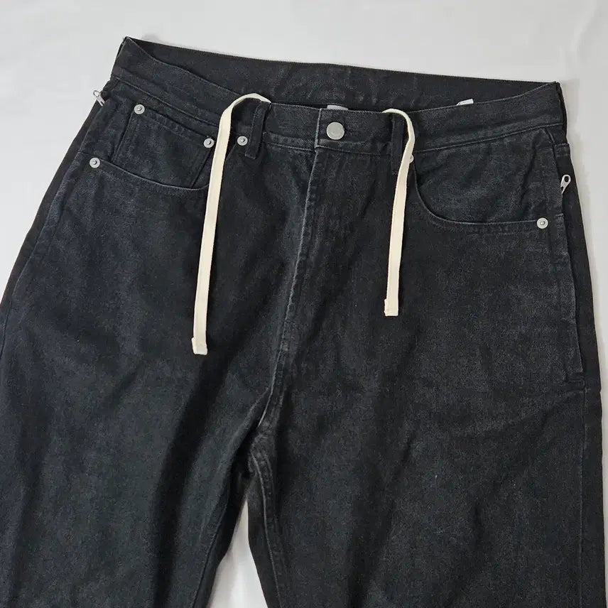 [BUNJANG] Softur Black String Denim Pants (L) / softur 소프터 흑청 데님팬츠 블랙 진 스트링 L