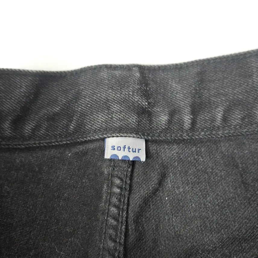[BUNJANG] Softur Black String Denim Pants (L) / softur 소프터 흑청 데님팬츠 블랙 진 스트링 L